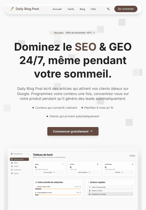 Site vitrine Outil SaaS
